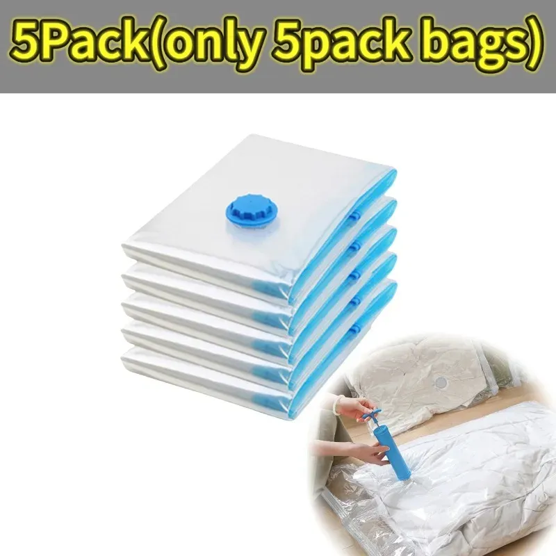 Sacs de compression sous vide épais, lot de 1 à 10 pièces, transparents, pour couette et vêtements 7