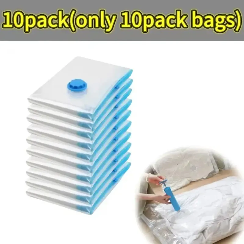 Sacs de compression sous vide épais, lot de 1 à 10 pièces, transparents, pour couette et vêtements 8