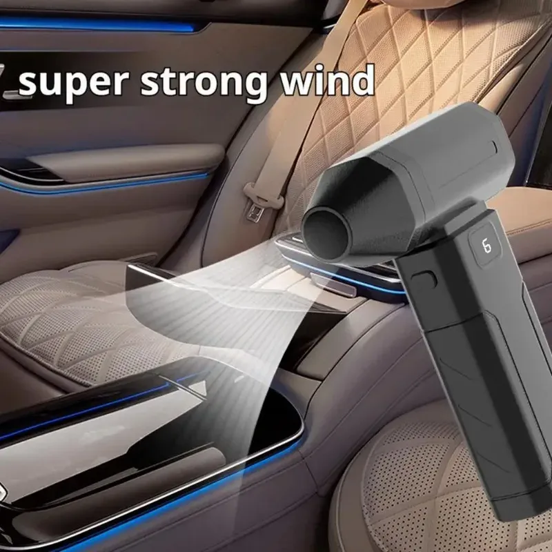 Mini ventilateur turbo portable 5 vitesses avec écran d'affichage, souffleur électrique pour voiture et ordinateur 4