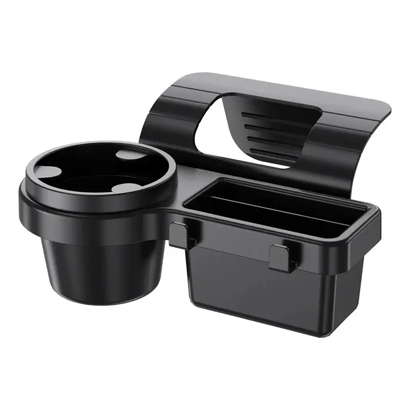 Support de téléphone pour porte-gobelet de voiture avec plateau de rangement latéral et pochette suspendue 7