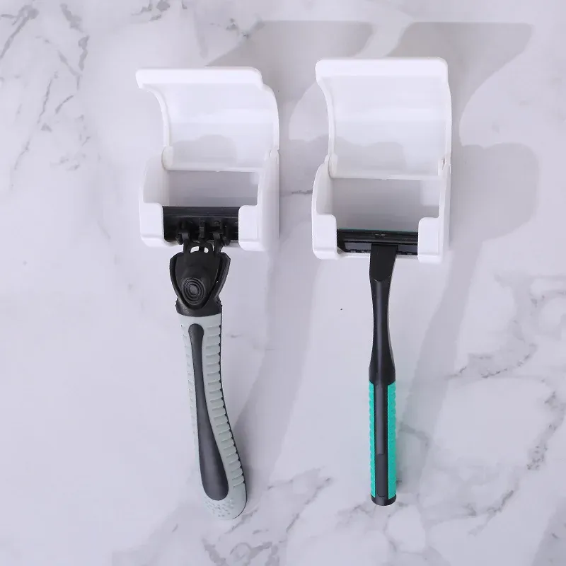 Support de rasoir pour douche mural, sans perçage, imperméable, pour rasoirs, éponges, serviettes et brosses à dents 8