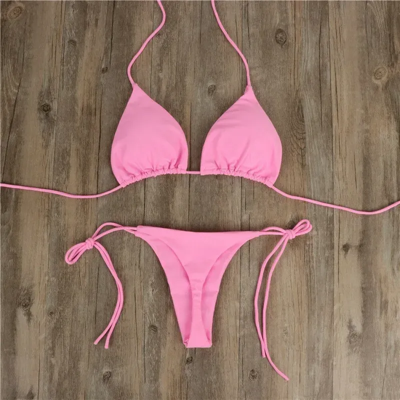 Maillot de bain deux pièces femme pour l'été, bikini sexy à bonnet push-up rembourré avec string 9