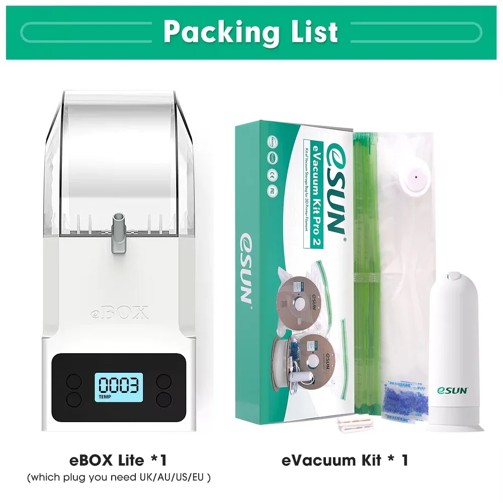 Kit de sacs de rangement ESUN pour bobines de filament d'impression 3D (silk PLA, PETG, TPU) – Sachets scellés sous vide pour conserver les filaments au sec 8