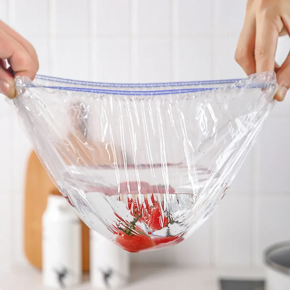 Couvercles alimentaires jetables élastiques en plastique coloré 4