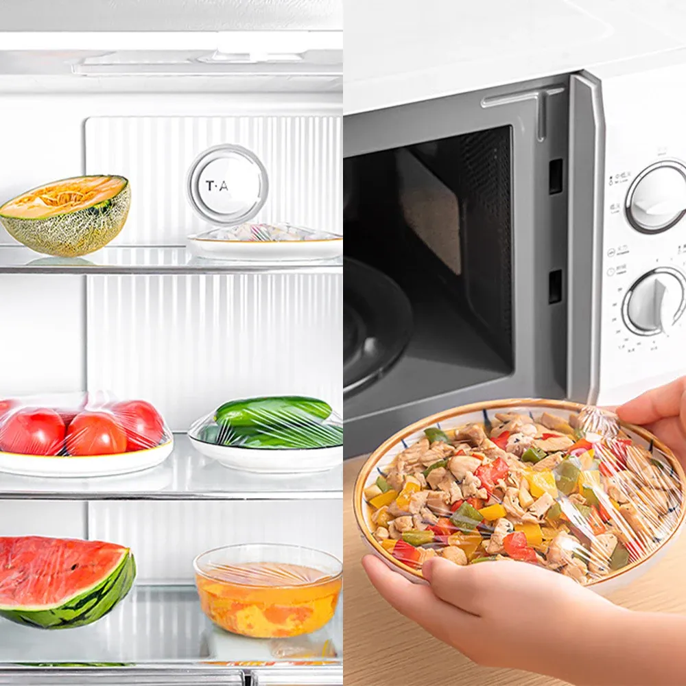 Couvercles alimentaires jetables élastiques en plastique coloré 5