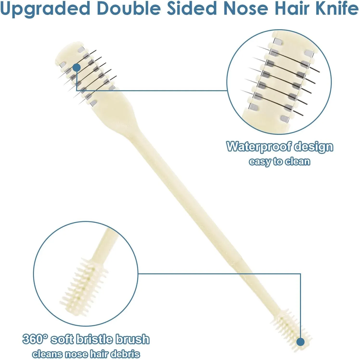 Coupe-poils de nez 2 en 1 double face, lot de 12 pièces, pour hommes 2