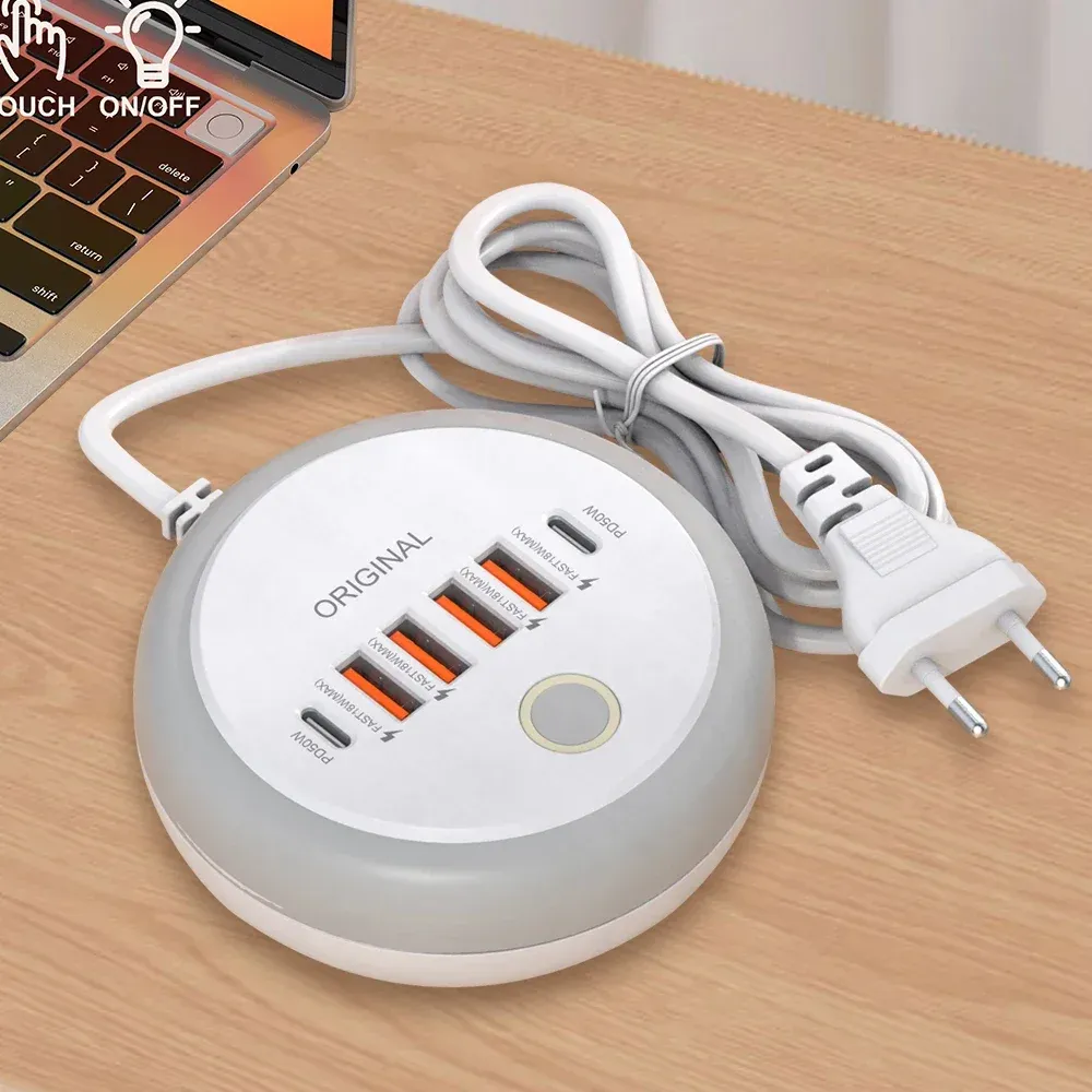 Multiprise 50 W avec ports USB-C, chargeur mural rapide USB-C, adaptateur USB pour iPhone 12 et 13, chargeur rapide pour téléphone portable 8