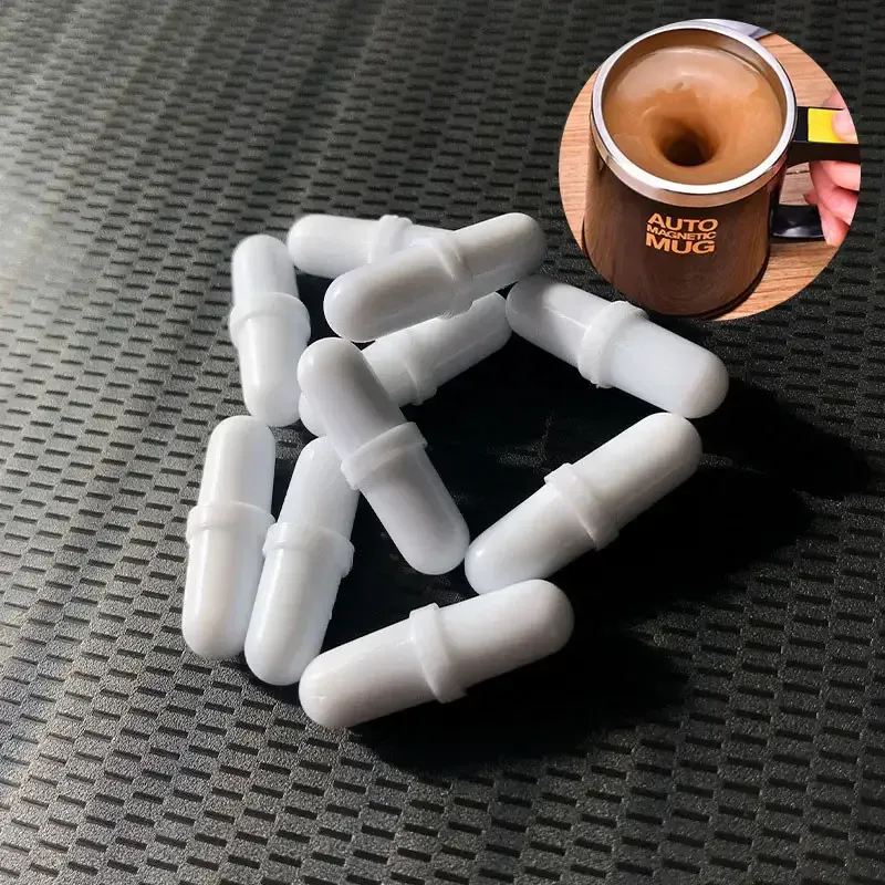 Lot de 10 agitateurs magnétiques non corrosifs pour tasses thermiques, format capsule cylindrique - Image 1