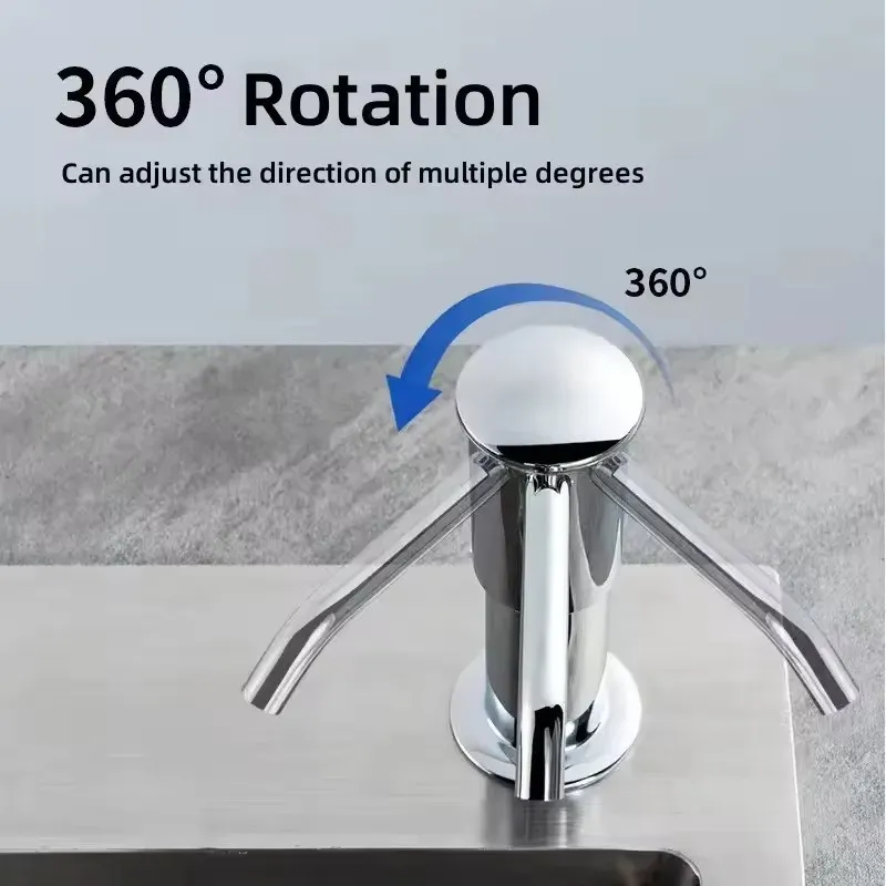 Distributeur de savon pour évier de cuisine avec kit de tube d'extension, pompe sous évier sans réservoir supplémentaire 4