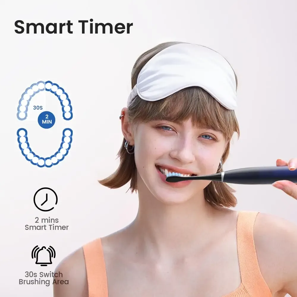 Brosse à dents électrique Oclean pour adultes, autonomie 150 jours, 3 têtes, 5 modes, étanche IPX7 5