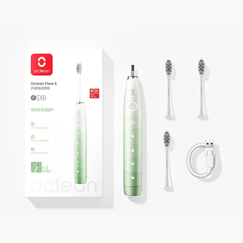 Brosse à dents électrique Oclean pour adultes, autonomie 150 jours, 3 têtes, 5 modes, étanche IPX7 7