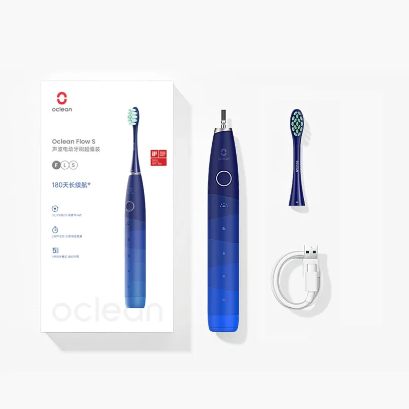 Brosse à dents électrique Oclean pour adultes, autonomie 150 jours, 3 têtes, 5 modes, étanche IPX7 8