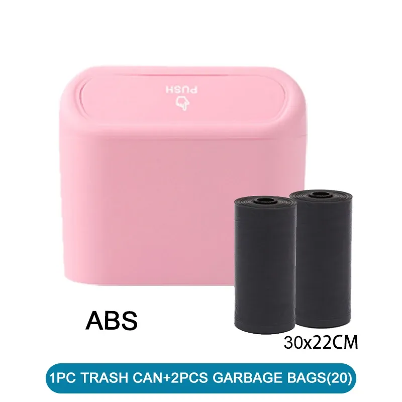 Poubelle de voiture avec couvercle, 1/2/3 pièces, livrée avec 60 sacs poubelles (300), petite poubelle de voiture anti-fuite, accessoire mini pour voiture 14