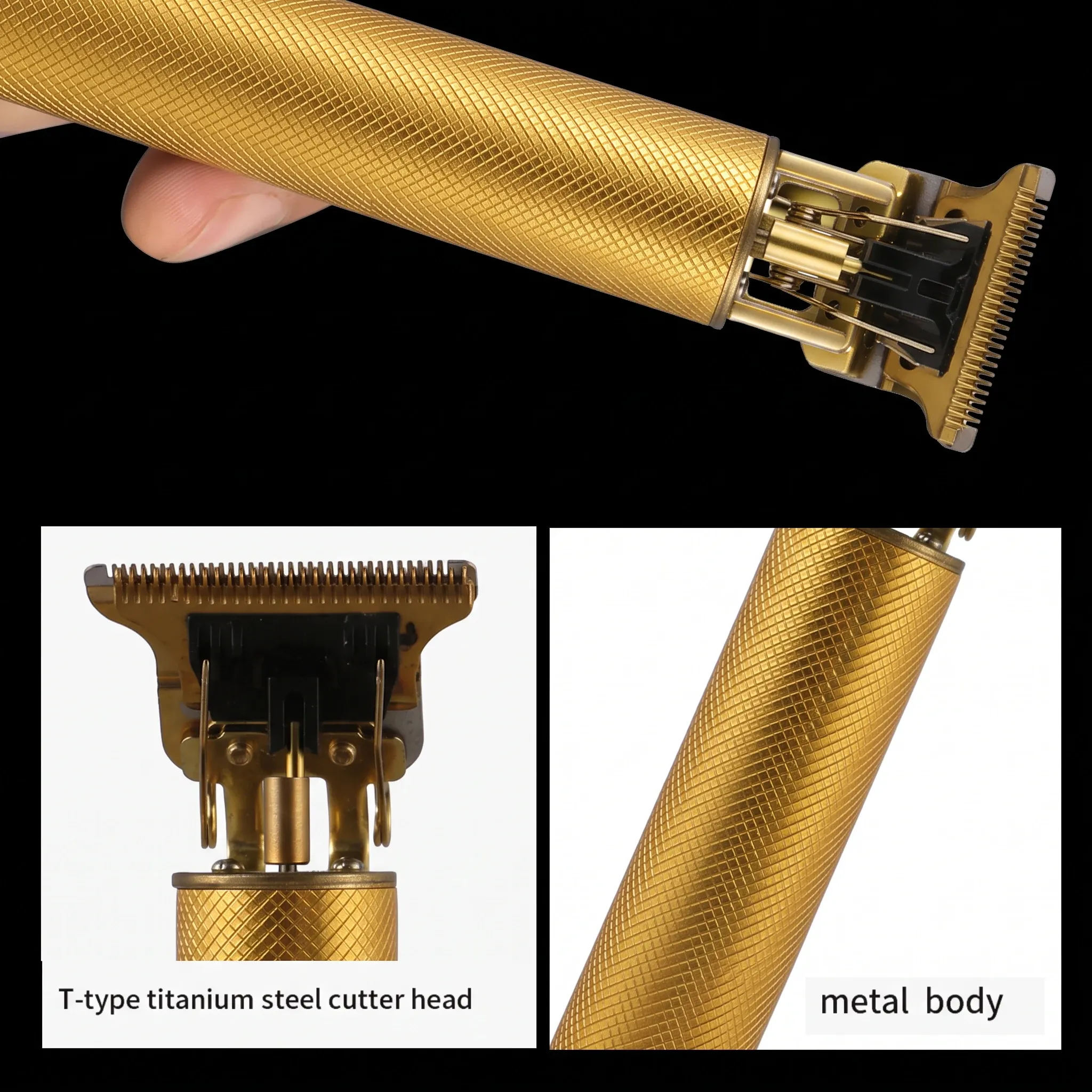 Kit tondeuse à cheveux sans fil 3 en 1 rechargeable par USB, comprenant tondeuse, rasoir et peignes guides 5