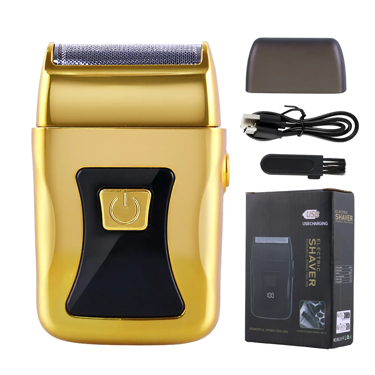 Kit tondeuse à cheveux sans fil 3 en 1 rechargeable par USB, comprenant tondeuse, rasoir et peignes guides 7