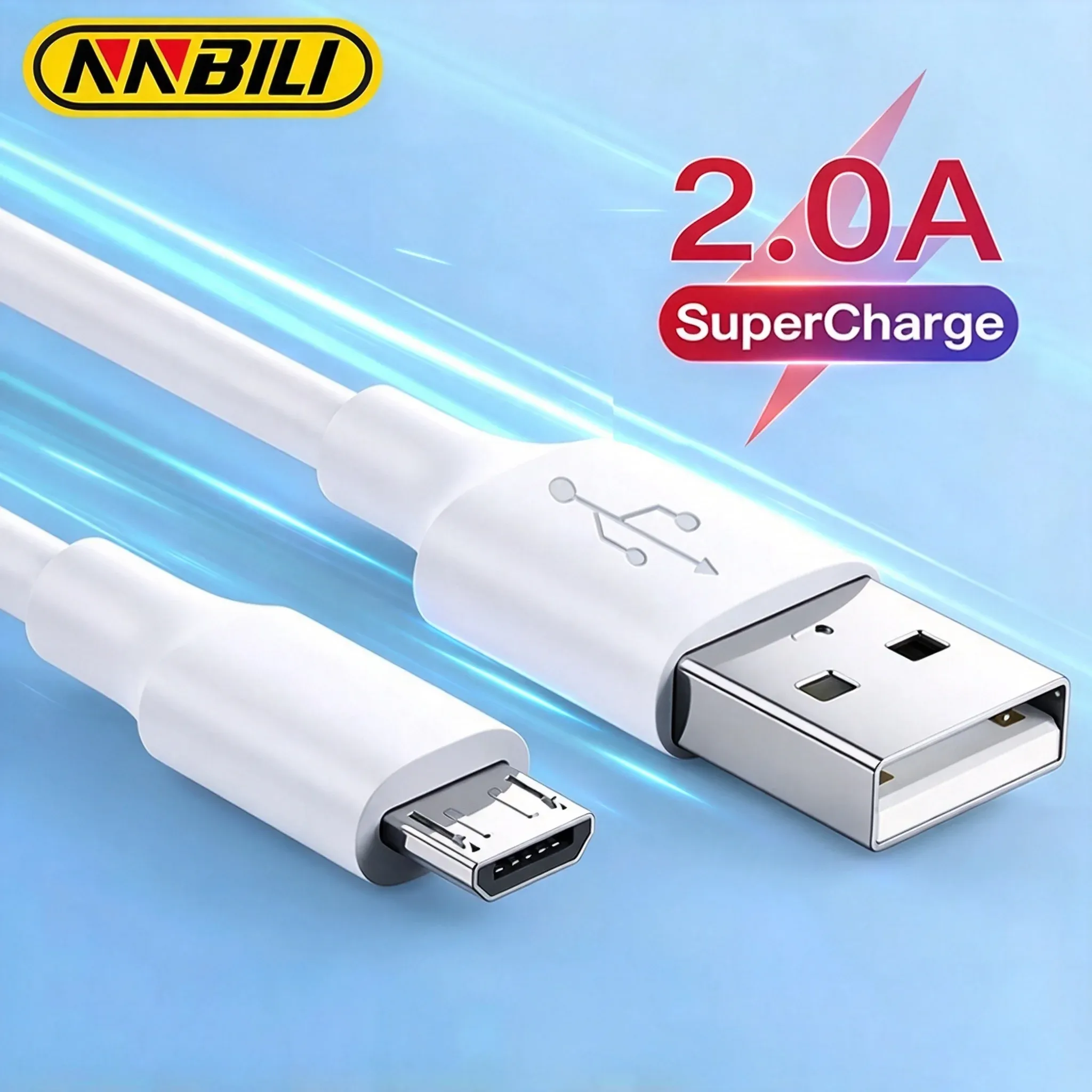 Câble Micro USB 2A à charge rapide pour téléphone portable, compatible Xiaomi, Samsung et Android