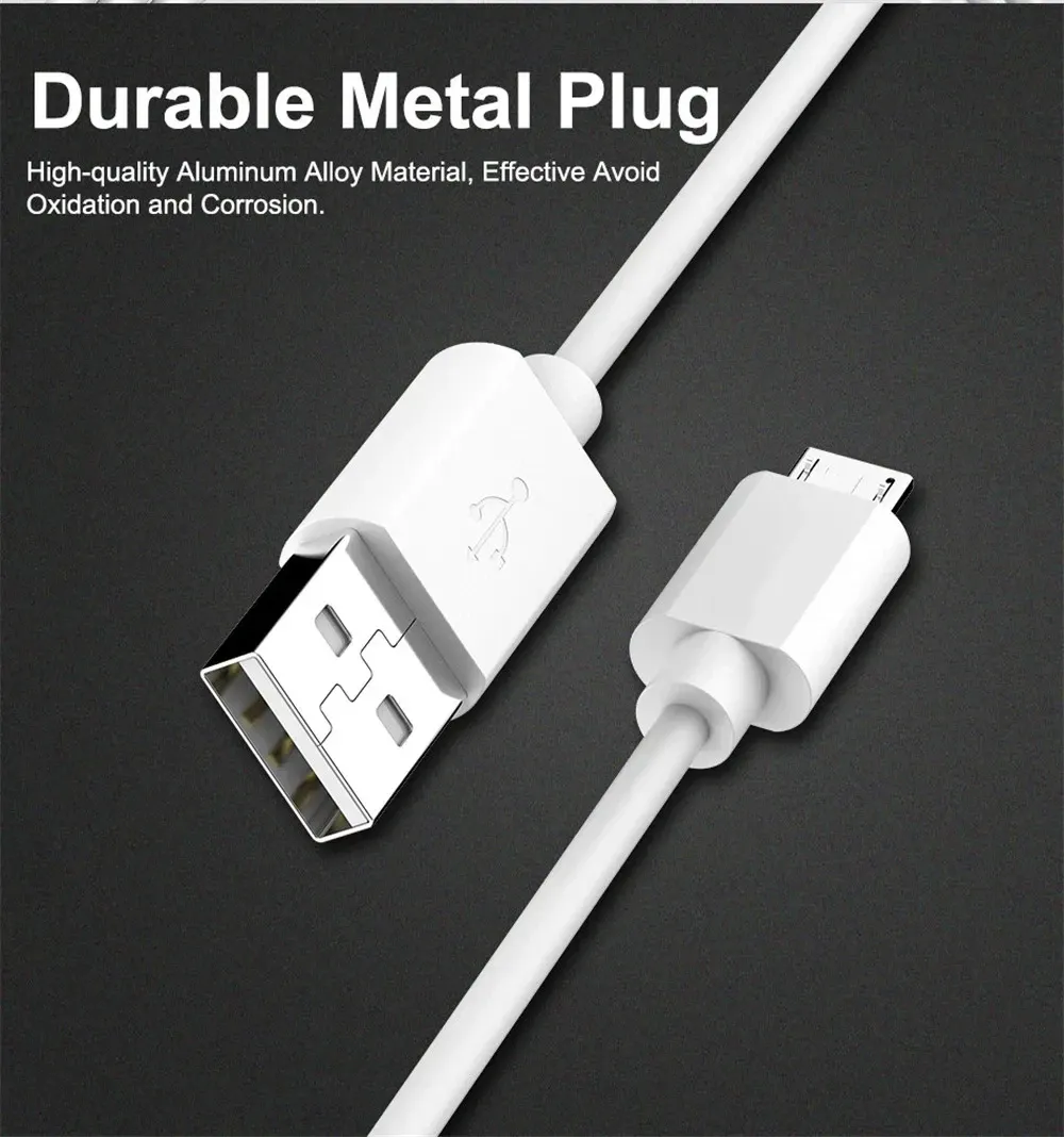 Câble Micro USB sous différents angles