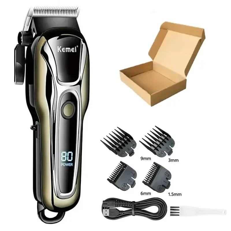 Tondeuse à cheveux Kemei PG1990A rechargeable, professionnelle et sans fil, avec sabots limiteurs, pour hommes 7