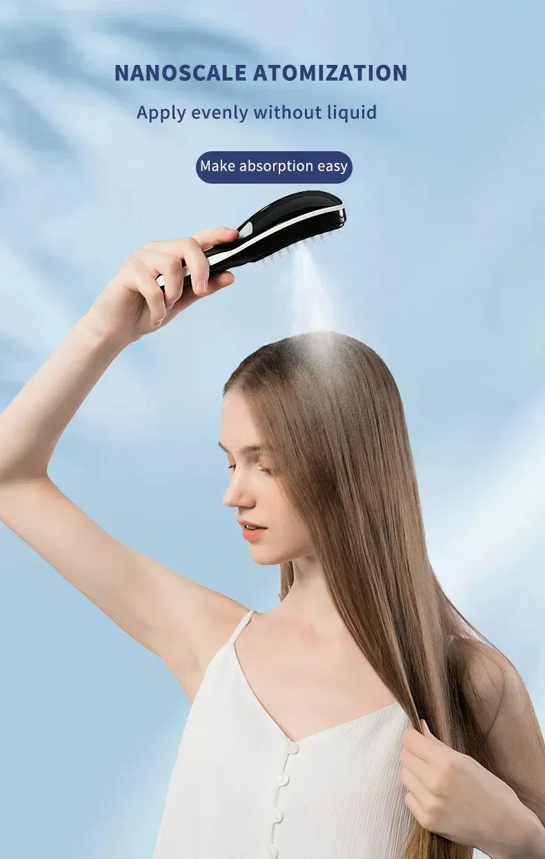 Massage du cuir chevelu avec le peigne vibrant
