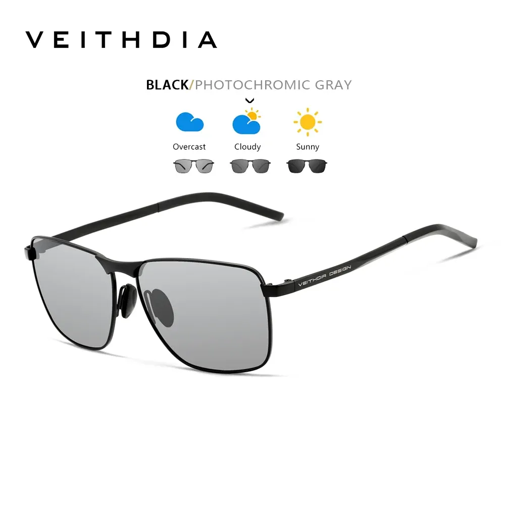 Lunettes de soleil de sport vintage VEITHDIA pour hommes, verres polarisés UV400, modèle unisexe V2462 11