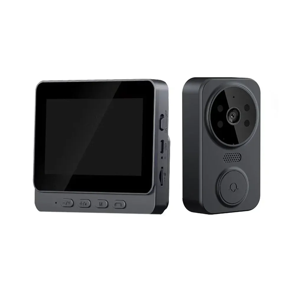 Sonnette vidéo intelligente sans fil HD 1080p avec vision nocturne, Wi-Fi 2,4 GHz, détection de mouvement, audio bidirectionnel et service cloud 8