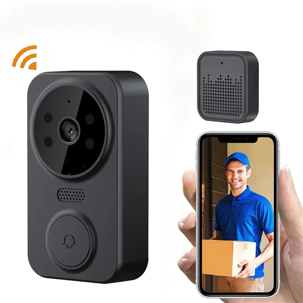 Sonnette vidéo intelligente sans fil HD 1080p avec vision nocturne, Wi-Fi 2,4 GHz, détection de mouvement, audio bidirectionnel et service cloud 7