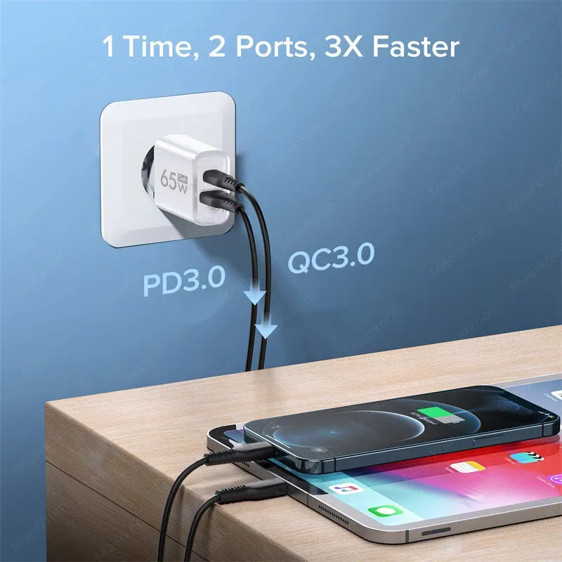 Chargeur USB-C GaN, finition de la coque