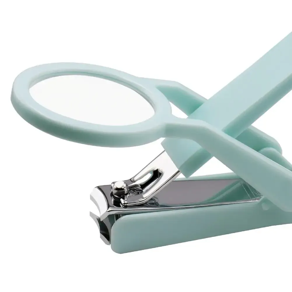Coupe-ongles avec loupe pour seniors, pratique, en acier inoxydable, anti-éclaboussures, grand outil de beauté 4