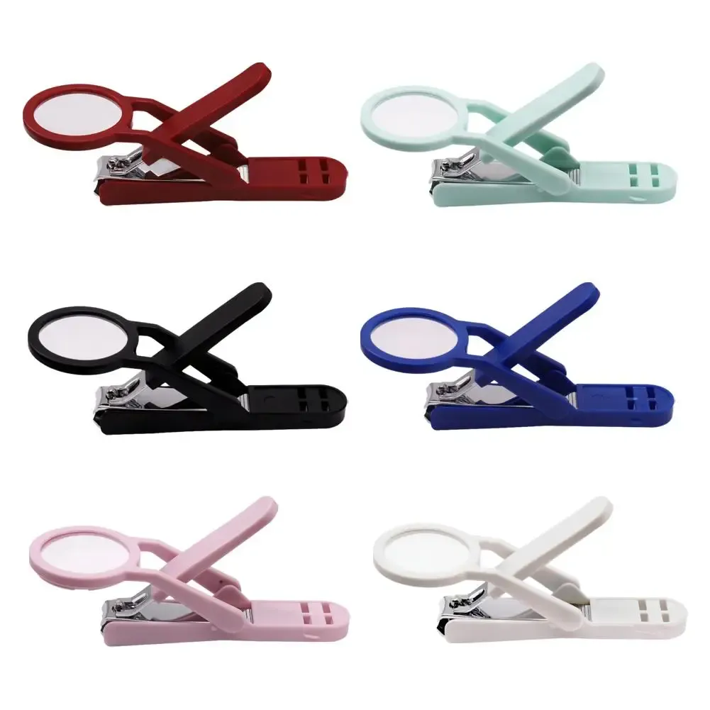 Coupe-ongles avec loupe pour seniors, pratique, en acier inoxydable, anti-éclaboussures, grand outil de beauté 6