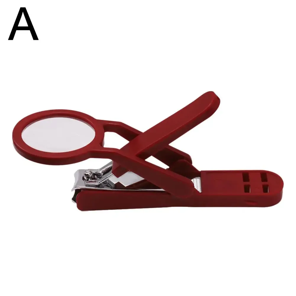 Coupe-ongles avec loupe pour seniors, pratique, en acier inoxydable, anti-éclaboussures, grand outil de beauté 7
