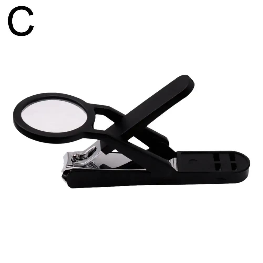 Coupe-ongles avec loupe pour seniors, pratique, en acier inoxydable, anti-éclaboussures, grand outil de beauté 11