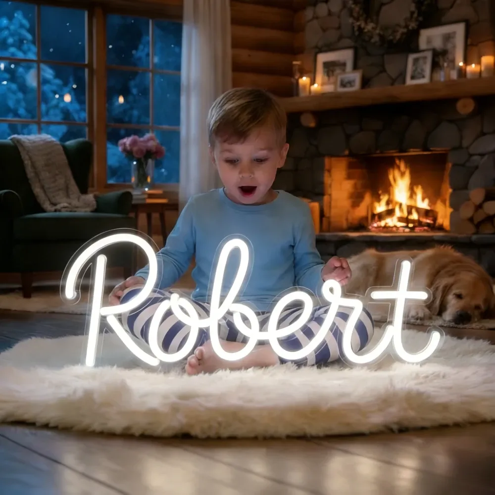 Enseigne néon LED personnalisée, veilleuse pour enfants et décoration de chambre, idéale en cadeau pour anniversaire ou mariage