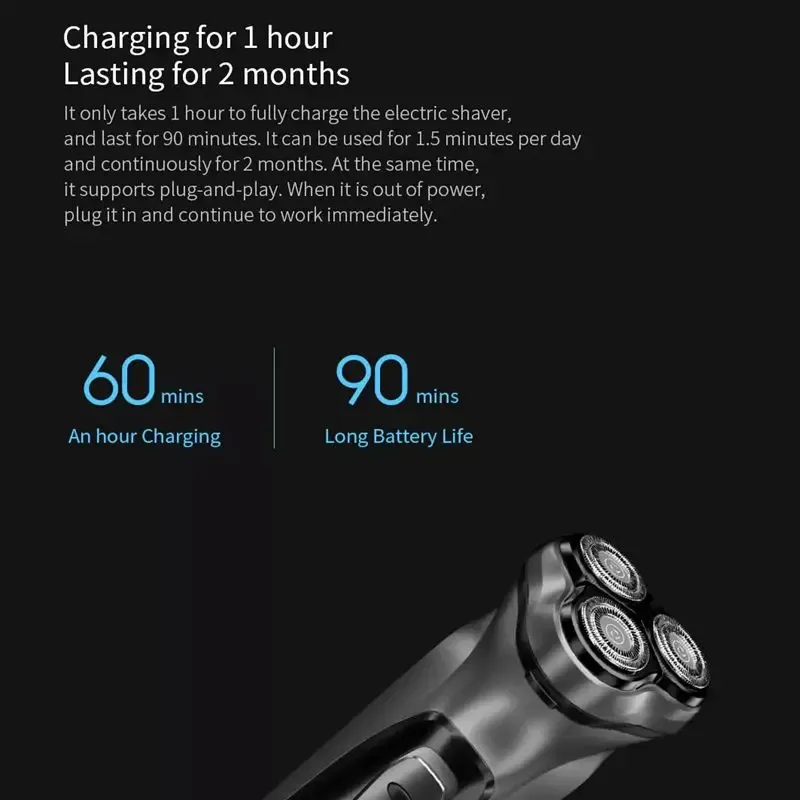 Rasoir électrique pour hommes Youpin Enchen BlackStone, tête de rechange, lavable, USB 5