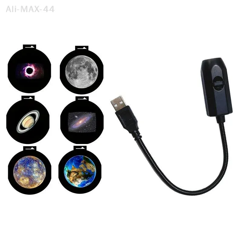 Lampe de projection USB Lune et Terre 360°, ciel étoilé, veilleuse avec télécommande pour chambre d'enfant