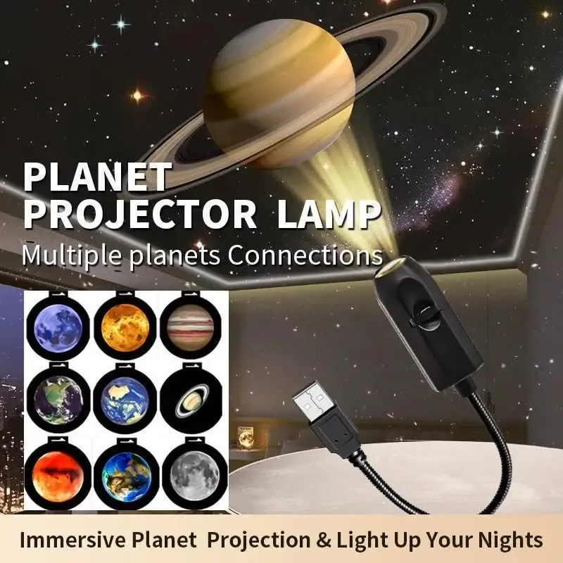 Lampe de projection Lune et Terre à 360°