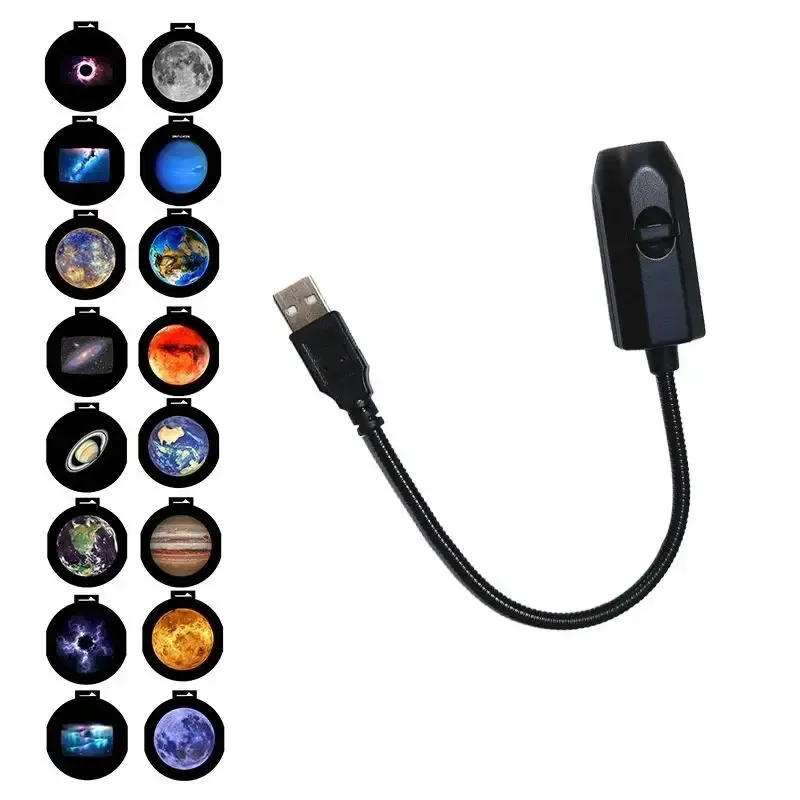 Lampe de projection USB Lune et Terre 360°, ciel étoilé, veilleuse avec télécommande pour chambre d'enfant 10