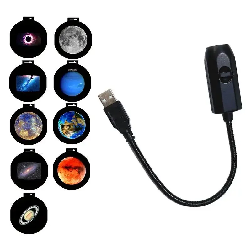 Lampe de projection USB Lune et Terre 360°, ciel étoilé, veilleuse avec télécommande pour chambre d'enfant 8
