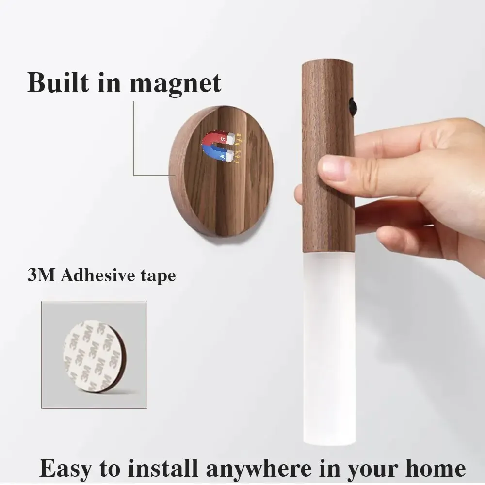 Veilleuse LED rechargeable à détecteur de mouvement, 3 modes d'éclairage, pour chambre, salle de bain et couloir 3