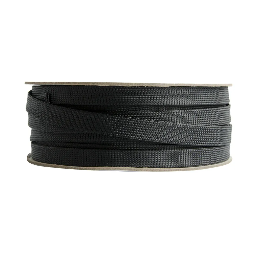 Gaine tressée isolante noire en fil PET pour presse-étoupe, diamètres 4, 6, 8, 10, 12, 14, 20 et 25 mm 4