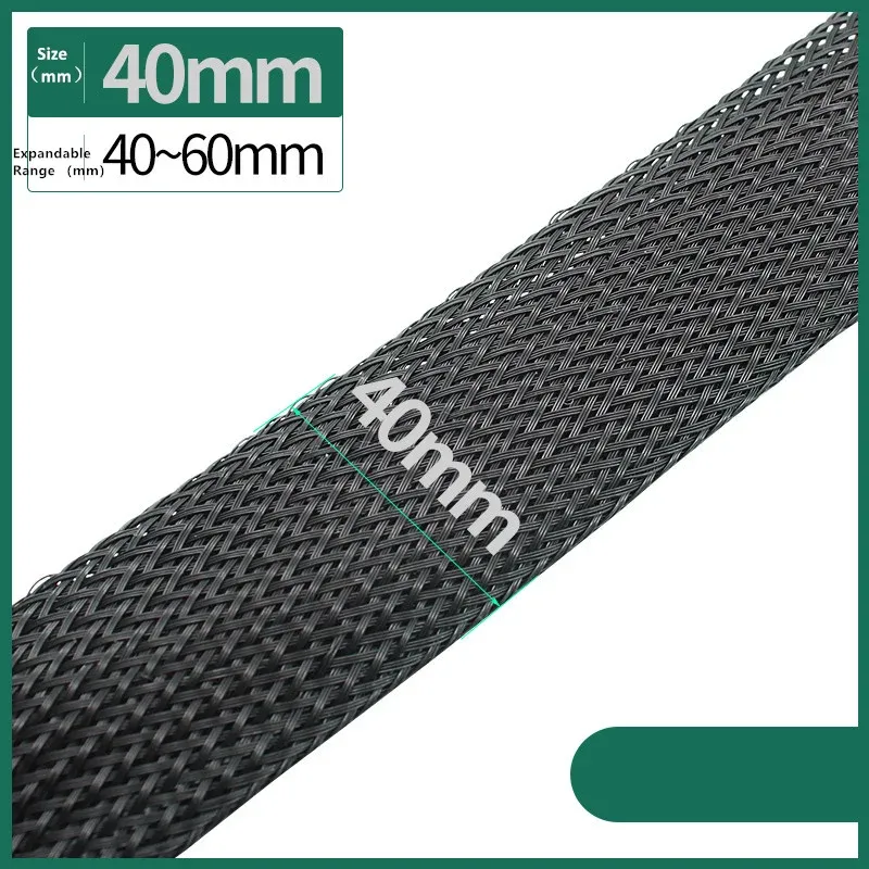 Gaine tressée isolante noire en fil PET pour presse-étoupe, diamètres 4, 6, 8, 10, 12, 14, 20 et 25 mm 7