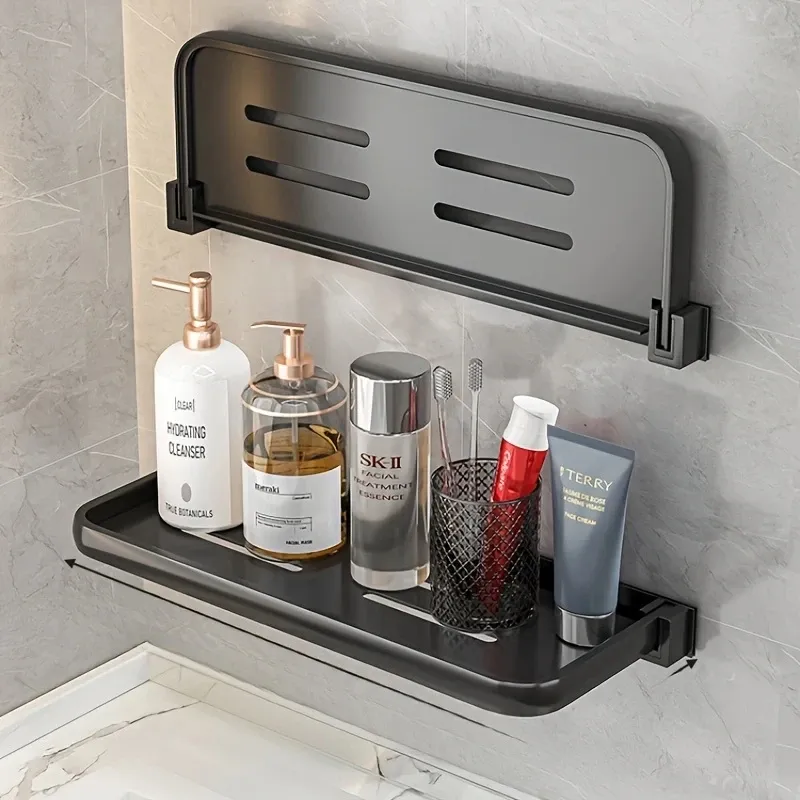 Support pliant mural en aluminium pour salle de bain, peu encombrant et facile à installer 4