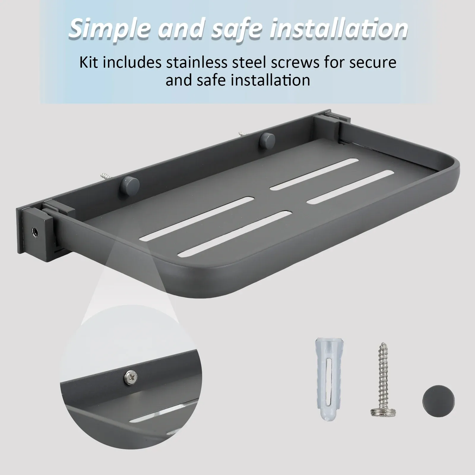 Support de rangement en aluminium pour salle de bain