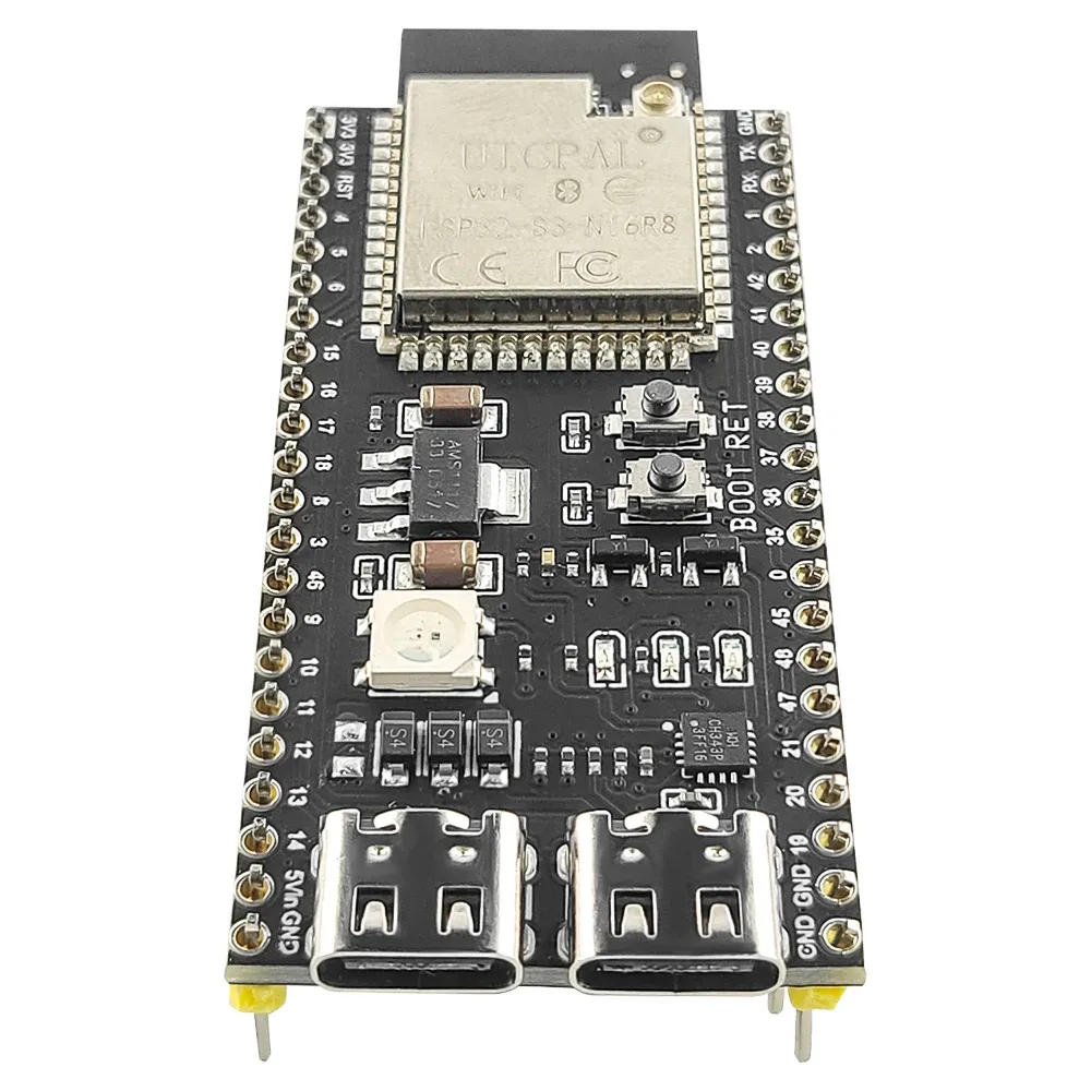 Carte de développement ESP32-S3 avec antenne externe, module Wi-Fi 2.4 GHz, compatible Arduino IDF, IoT, N16R8, CH343, port USB Type-C 4