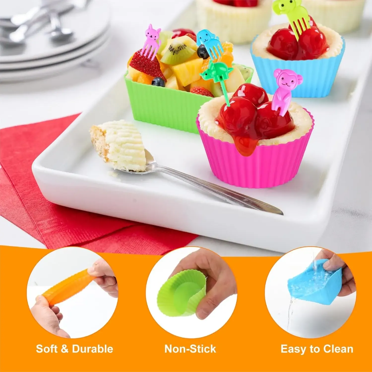 Accessoires colorés pour la boîte à déjeuner