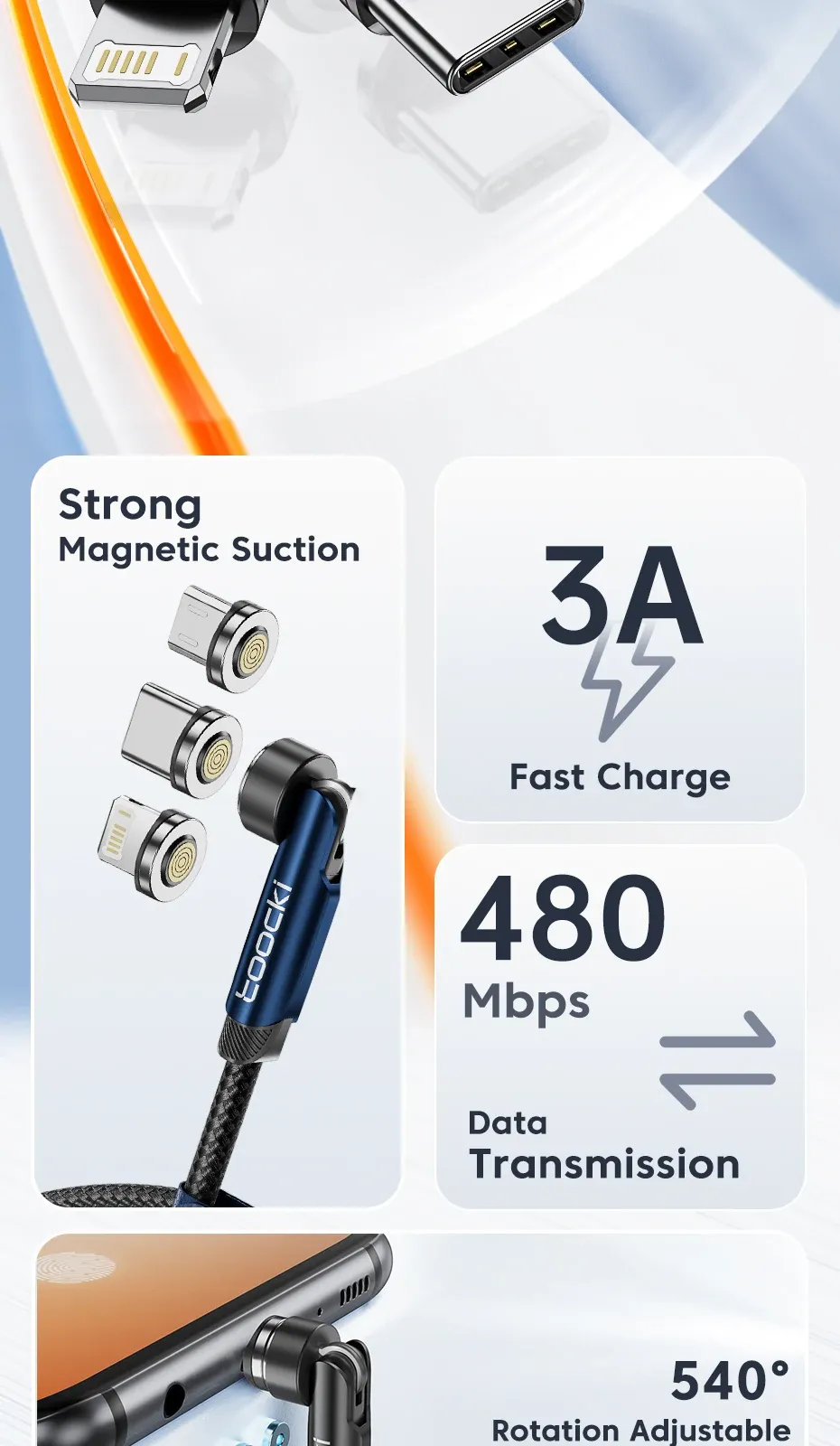 Connecteur magnétique en gros plan