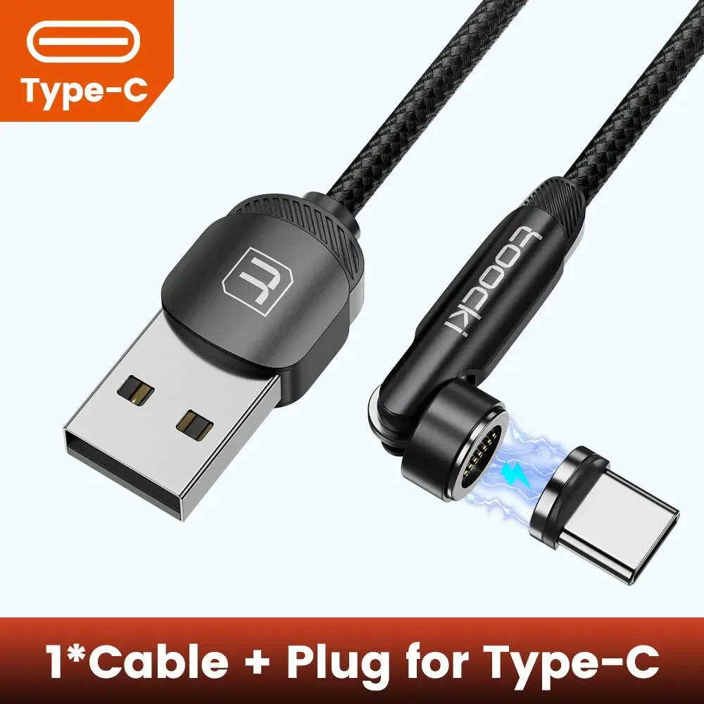 Toocki Câble magnétique rotatif à 540° Micro USB / Type-C pour recharge rapide et transfert de données, compatible iPhone 12/X et Xiaomi 11