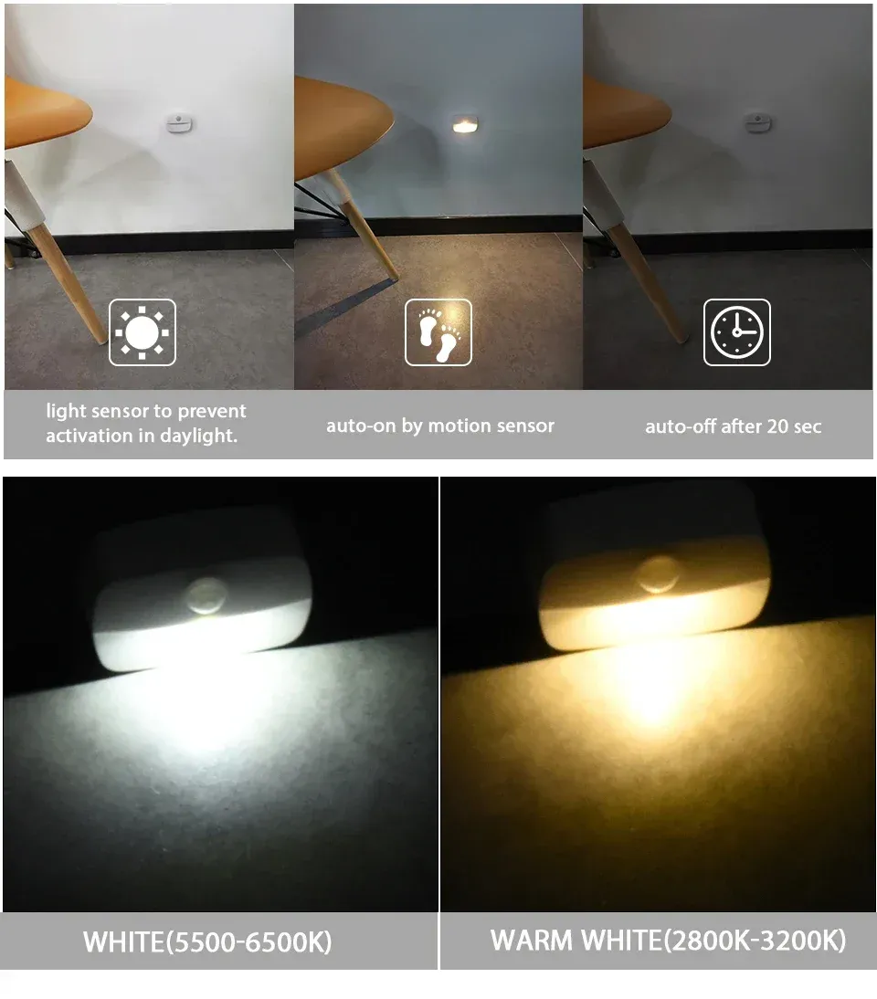 Veilleuse LED dans un escalier