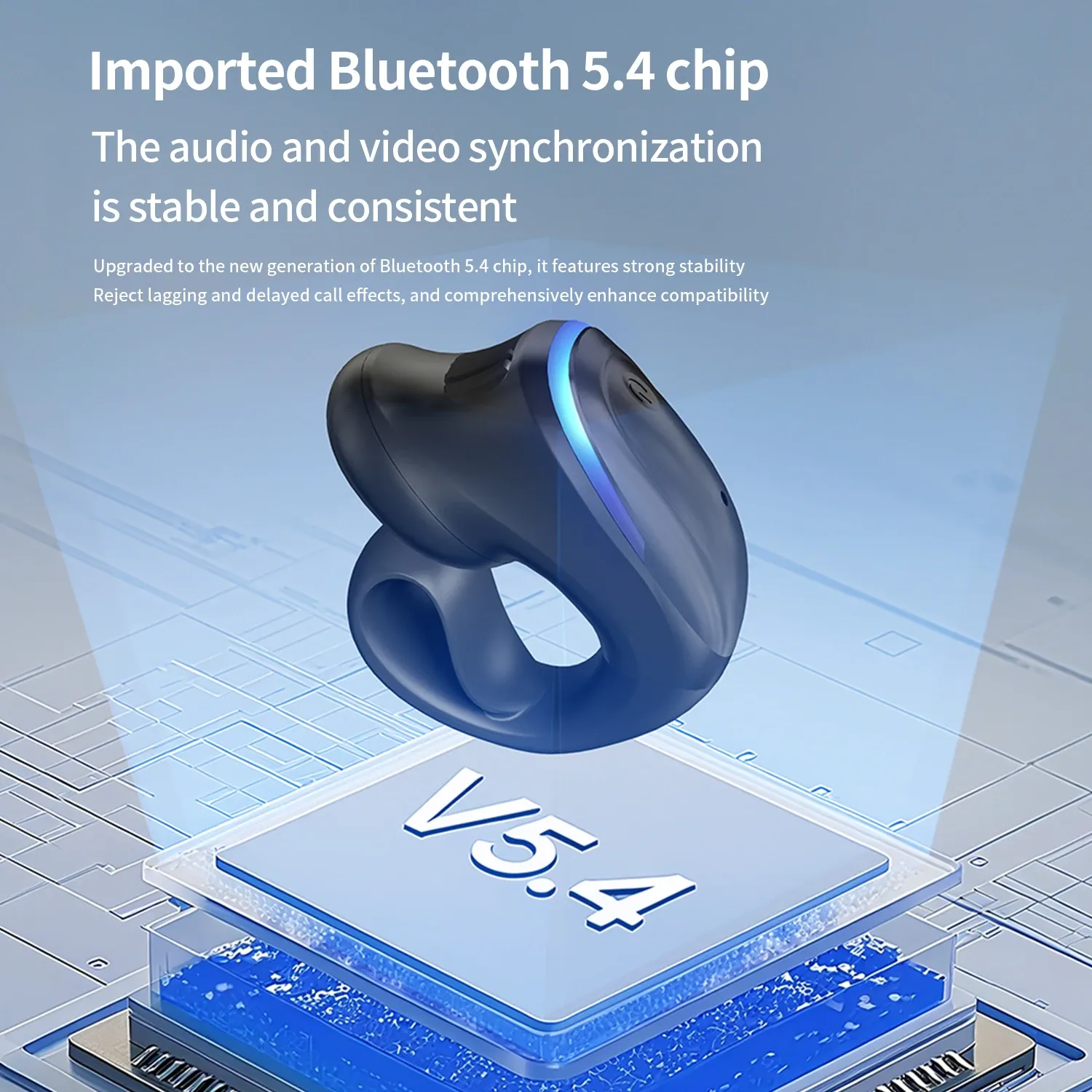 Écouteurs sans fil Bluetooth 5.3 à conduction osseuse, écouteurs sportifs à clip pour iPhone, Huawei, Realme et OPPO 3