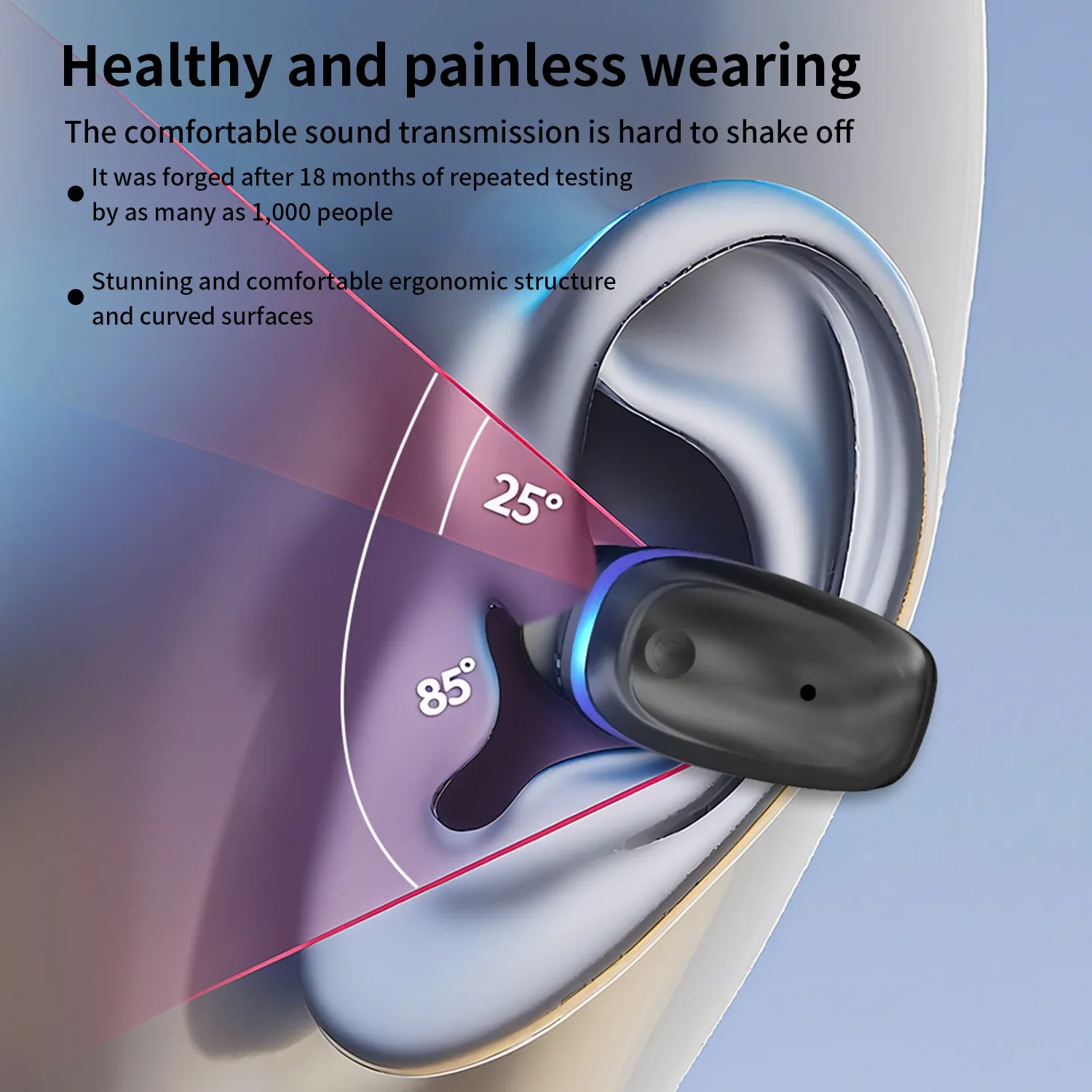 Écouteurs sans fil Bluetooth 5.3 à conduction osseuse, écouteurs sportifs à clip pour iPhone, Huawei, Realme et OPPO 6