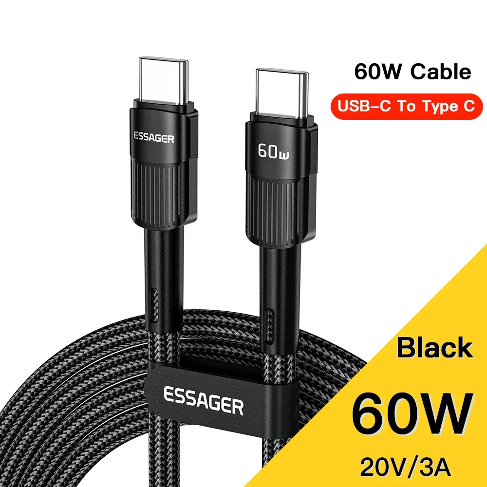 Câble USB-C vers USB-C Essager 100 W à charge rapide PD, 3 m, pour MacBook, Samsung et Xiaomi 7